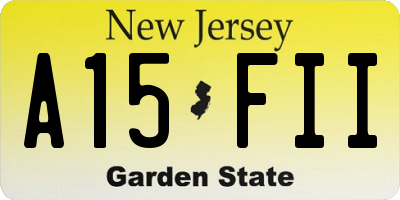 NJ license plate A15FII