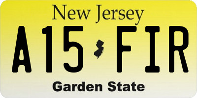 NJ license plate A15FIR