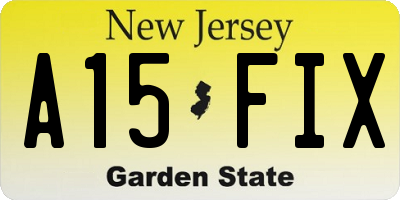 NJ license plate A15FIX