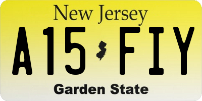 NJ license plate A15FIY