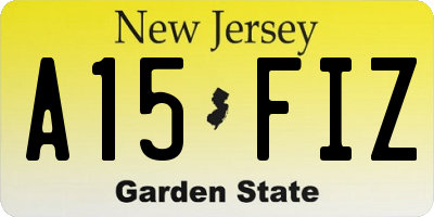 NJ license plate A15FIZ