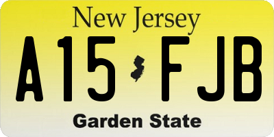 NJ license plate A15FJB