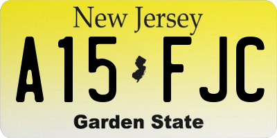 NJ license plate A15FJC