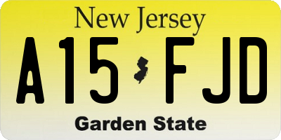 NJ license plate A15FJD