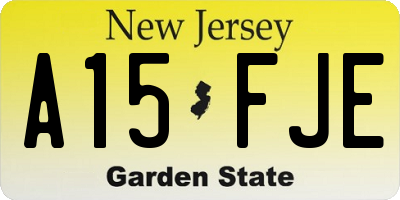 NJ license plate A15FJE