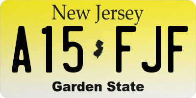NJ license plate A15FJF