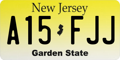 NJ license plate A15FJJ