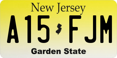 NJ license plate A15FJM