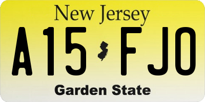 NJ license plate A15FJO