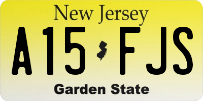 NJ license plate A15FJS