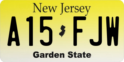 NJ license plate A15FJW