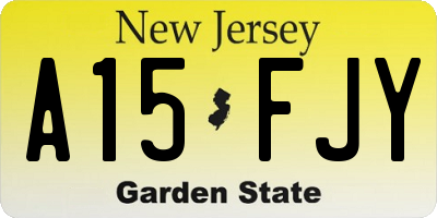 NJ license plate A15FJY