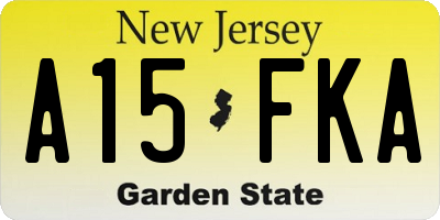 NJ license plate A15FKA