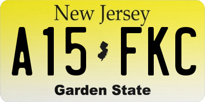 NJ license plate A15FKC
