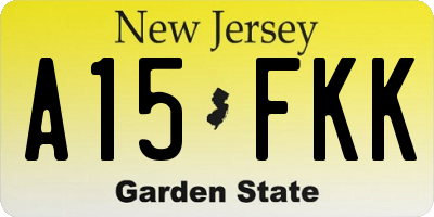 NJ license plate A15FKK