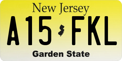NJ license plate A15FKL