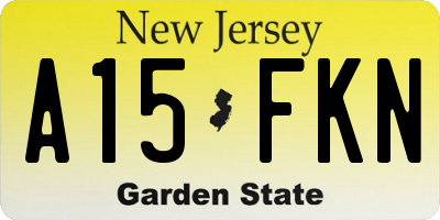 NJ license plate A15FKN