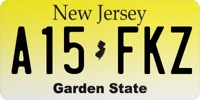 NJ license plate A15FKZ