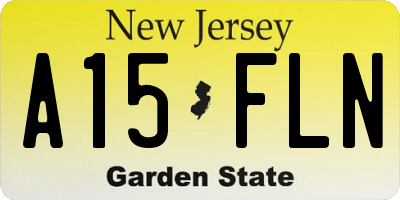 NJ license plate A15FLN