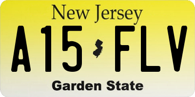 NJ license plate A15FLV
