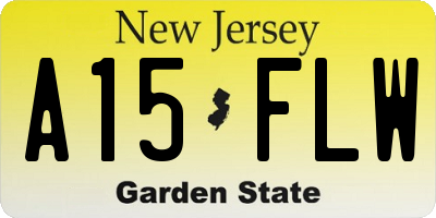 NJ license plate A15FLW