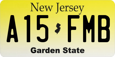 NJ license plate A15FMB