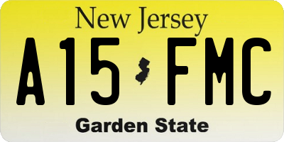 NJ license plate A15FMC