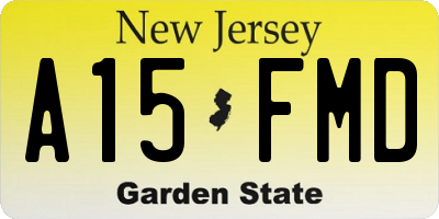 NJ license plate A15FMD