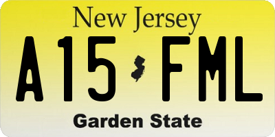 NJ license plate A15FML