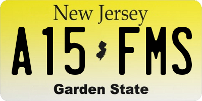NJ license plate A15FMS