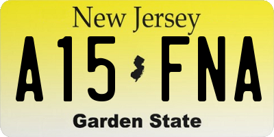 NJ license plate A15FNA