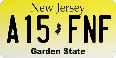 NJ license plate A15FNF