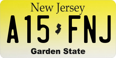 NJ license plate A15FNJ