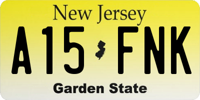 NJ license plate A15FNK