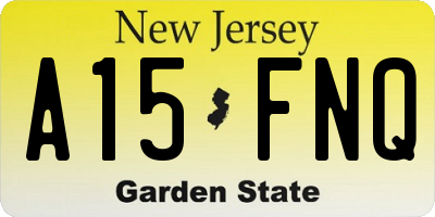 NJ license plate A15FNQ