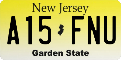 NJ license plate A15FNU