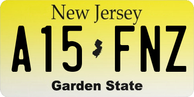 NJ license plate A15FNZ