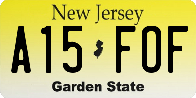 NJ license plate A15FOF