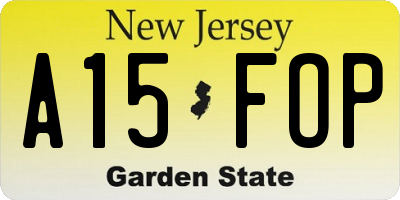 NJ license plate A15FOP