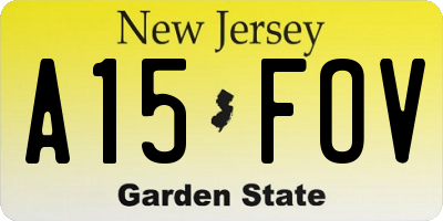 NJ license plate A15FOV