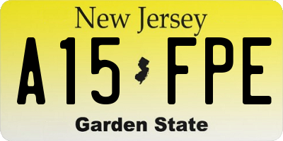 NJ license plate A15FPE