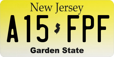 NJ license plate A15FPF