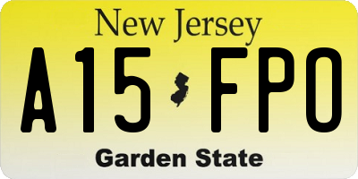 NJ license plate A15FPO