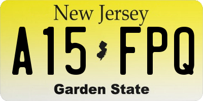 NJ license plate A15FPQ