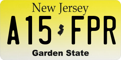 NJ license plate A15FPR