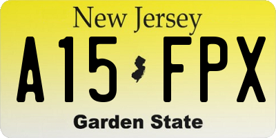 NJ license plate A15FPX