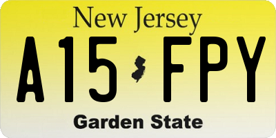 NJ license plate A15FPY