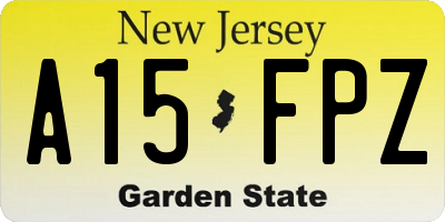 NJ license plate A15FPZ