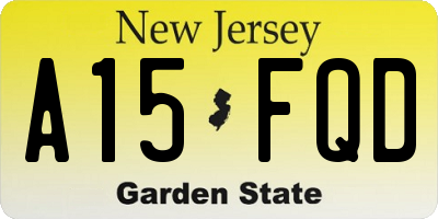 NJ license plate A15FQD