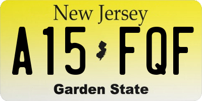 NJ license plate A15FQF